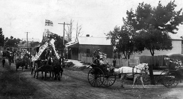 Patriotic procession in Corindhap